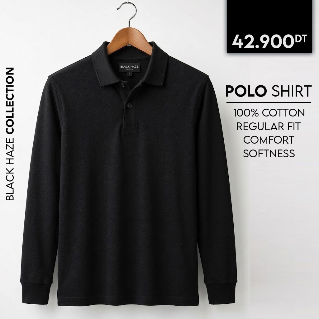 Polo Manche Longue Maille Piquée By BLACK HAZE