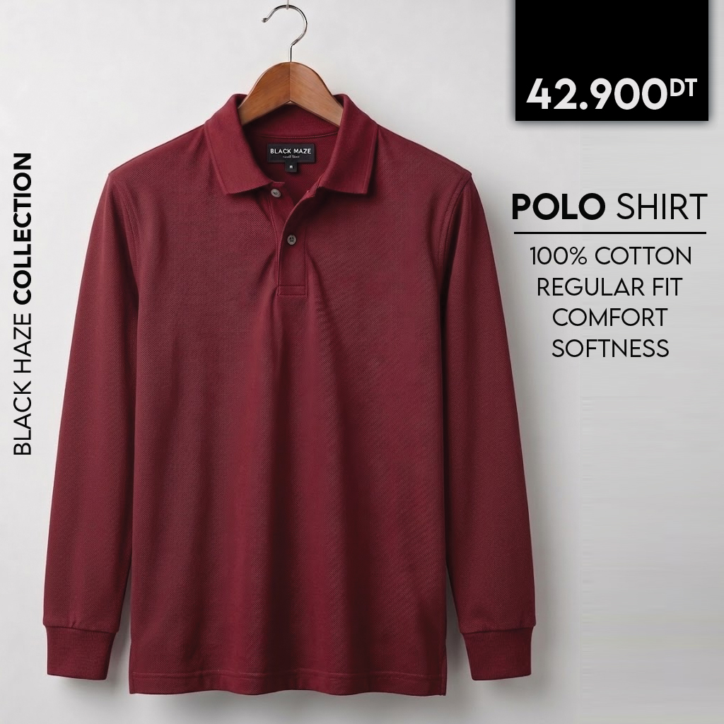 Polo Manche Longue Maille Piquée By BLACK HAZE