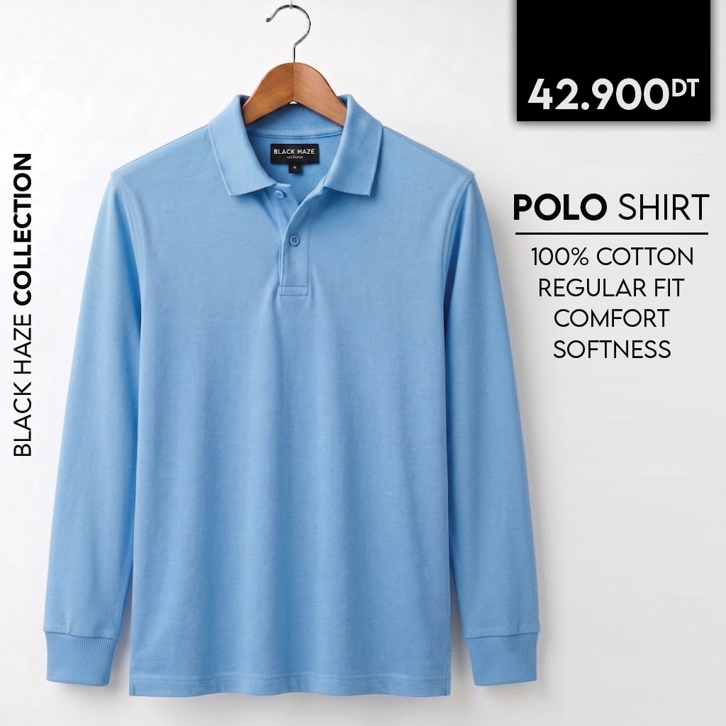 Polo Manche Longue Maille Piquée By BLACK HAZE