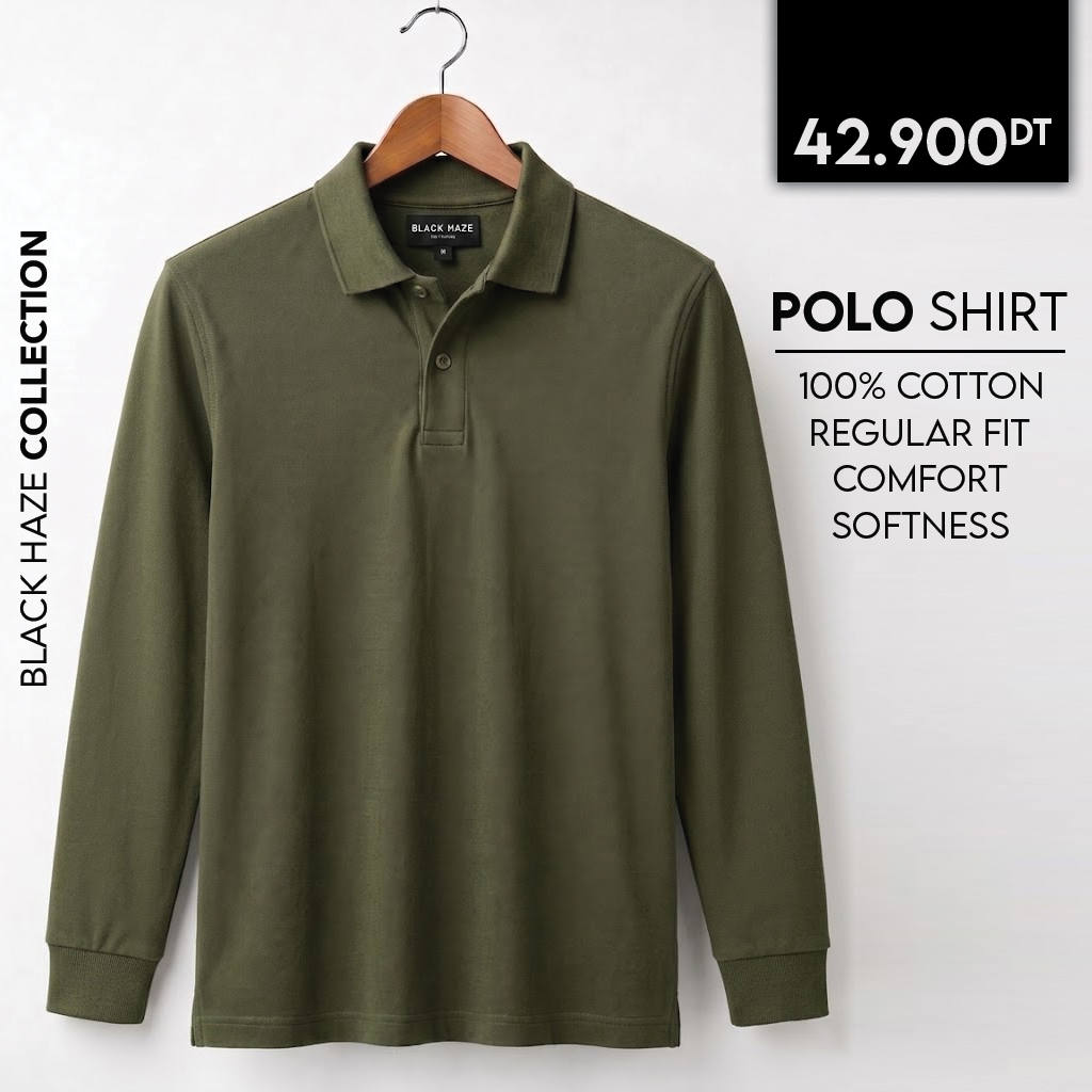 Polo Manche Longue Maille Piquée By BLACK HAZE